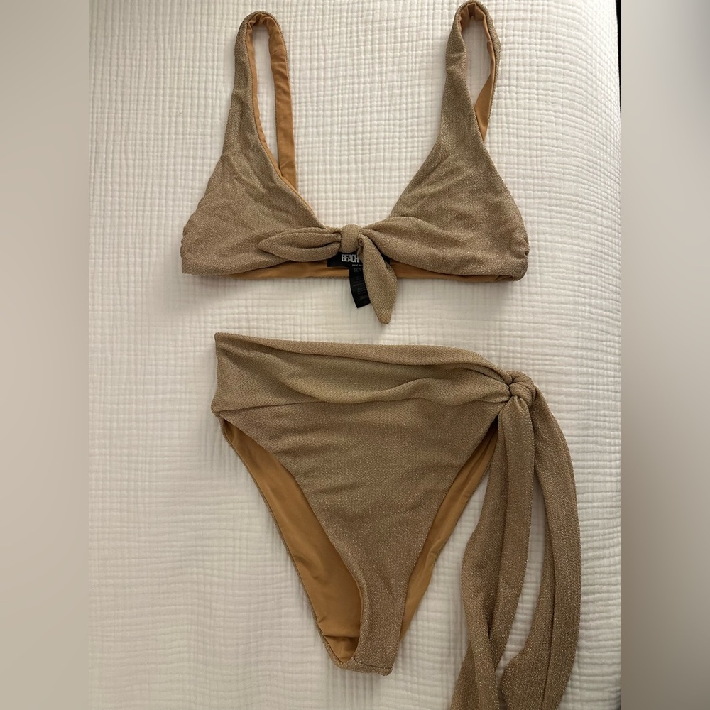 Beach Riot Gold Shimmer bikini set